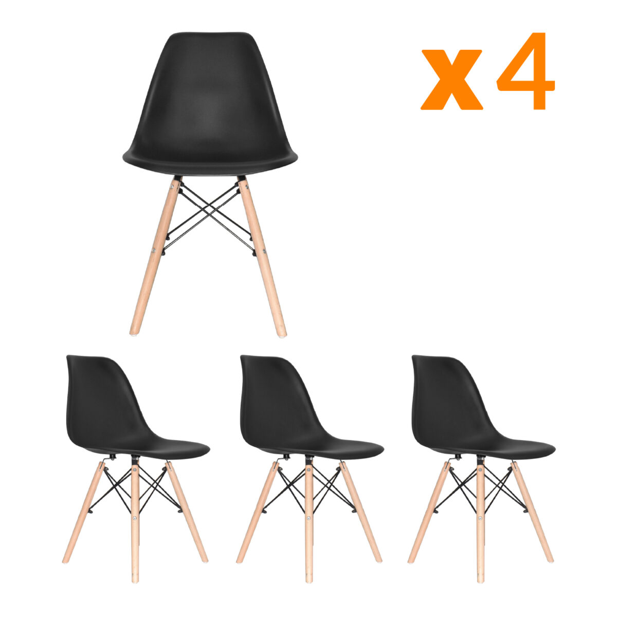 Set x4 Silla de Diseño Eames - Imagen 1