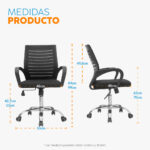 Medidas de la silla de oficina Dex