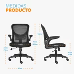 La silla de oficina Zad con espaldar en malla y brazos regulables para oficina moderna.