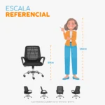 La silla de oficina Loto en malla negra con base cromada y diseño moderno para espacios corporativos.