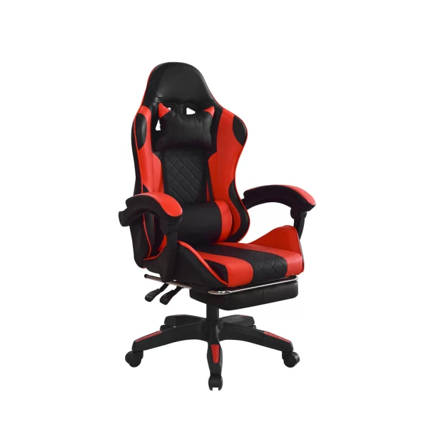 Sillla gamer BYD con reposapiés, cojines ergonómicos y diseño reclinable.
