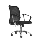 Silla de oficina Dubai Inter con espaldar en malla y base cromada para espacios de trabajo modernos.
