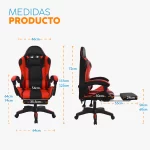 Sillla gamer BYD con reposapiés, cojines ergonómicos y diseño reclinable.