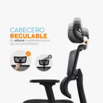 La silla de oficina Flip con cabecero regulable, brazos 3D y espaldar en malla para oficina moderna.