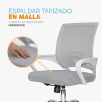 Silla de oficina Atlantis Eco con espaldar en malla y diseño ergonómico para oficina o home office