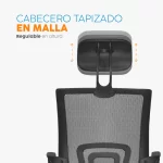 Silla de oficina Atlantis con cabecero y espaldar en malla para oficina moderna.