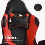 Sillla gamer BYD con reposapiés, cojines ergonómicos y diseño reclinable.