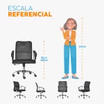 Silla de oficina Dubai Inter con espaldar en malla y base cromada para espacios de trabajo modernos.