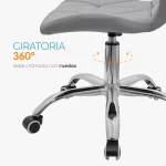 Silla de oficina giratoria Mariposa con base cromada y diseño moderno para escritorio o estudio.