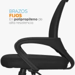 Silla de oficina Atlantis con cabecero y espaldar en malla para oficina moderna.