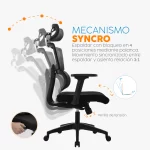 La silla de oficina Flip con cabecero regulable, brazos 3D y espaldar en malla para oficina moderna.