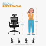 La silla de oficina Flip con cabecero regulable, brazos 3D y espaldar en malla para oficina moderna.