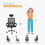 Silla de oficina Atlantis con cabecero y espaldar en malla para oficina moderna.