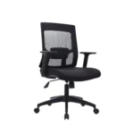 Silla de oficina Radius con espaldar en malla y apoyo lumbar para oficinas y home office.