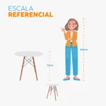 Comedor Nápoles con mesa redonda y tres sillas en tonos claros para espacios modernos y minimalistas.