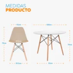 El juego de comedor Milano con mesa redonda y 4 sillas modernas. Diseño funcional, resistente y perfecto para hogares contemporáneos.