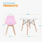 Juego de comedor Paris con mesa redonda moderna y cuatro sillas con estilo contemporáneo para hogar moderno.
