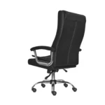 Silla ergonómica Shiny Eco en cuero sintético negro con base cromada y diseño ejecutivo para oficina