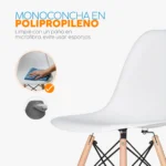 Juego de comedor Milan con mesa y cuatro sillas modernas estilo escandinavo para hogar contemporáneo.