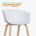 Comedor Nápoles con mesa redonda y tres sillas en tonos claros para espacios modernos y minimalistas.