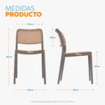 La silla NET con estructura en polipropileno microperforado, ideal para comedores, cafeterías y espacios modernos.
