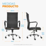 La silla Odra negra con estructura cromada y tapizado en cuero sintético para oficina moderna, salas de reuniones y despachos