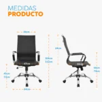 La silla de oficina Boss con cabecero en cuero sintético con base cromada y diseño ejecutivo para oficina.