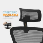 Silla de oficina ergonómica Fone Ultra con cabecero regulable y espaldar en malla para oficinas modernas.