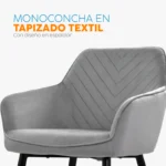 Silla de Comedor Tapizada con Brazos Milei Bonno - Imagen 4