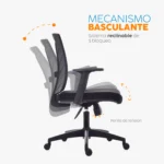 Silla de oficina ergonómica Niza con apoyo lumbar y espaldar en malla para oficinas modernas.