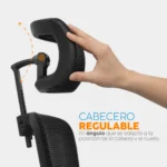 Silla de oficina ergonómica Fone Ultra con cabecero regulable y espaldar en malla para oficinas modernas.