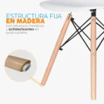 Juego de comedor Milan con mesa y cuatro sillas modernas estilo escandinavo para hogar contemporáneo.