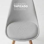 Set x2 sillas de comedor modernas Ema con patas en madera y diseño contemporáneo para comedores.