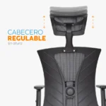 Silla de oficina ergonómica Niza con cabecero regulable y apoyo lumbar para oficinas modernas.