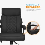 La silla de oficina Classic II negra con cabecero y base cromada para oficina moderna.