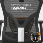Silla de oficina ergonómica Fone Ultra con cabecero regulable y espaldar en malla para oficinas modernas.