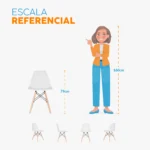 Juego de comedor Milan con mesa y cuatro sillas modernas estilo escandinavo para hogar contemporáneo.