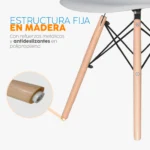 Silla de comedor Eames con patas de madera y diseño moderno para comedor u oficina.