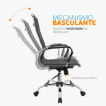 La silla de oficina Boss con cabecero en cuero sintético con base cromada y diseño ejecutivo para oficina.