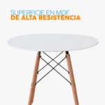 Juego de comedor Milan con mesa y cuatro sillas modernas estilo escandinavo para hogar contemporáneo.