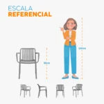 La silla Nard gris con brazos y estructura en polipropileno para interiores y exteriores.