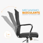 La silla Odra negra con estructura cromada y tapizado en cuero sintético para oficina moderna, salas de reuniones y despachos