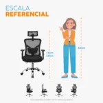 Silla de oficina ergonómica Fone Ultra con cabecero regulable y espaldar en malla para oficinas modernas.